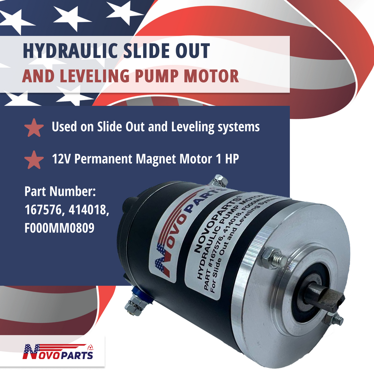 167576 Hydraulic Pump Motor 414018, 414947, F000MM0809 and 