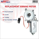 RV Power Awning Replacement Motor 373566 Compatible with Solera US SELLER ONE YEAR WARRANTY FREE REPLACEMENT FAST AND FREE SHIPPING