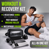 Fabric Resistance Bands for Working Out Women - Set of 3 with Massage Roller Ball & Waterproof Gym Bag - Anti-Slip Glute, Hip & Leg Workout Bands (Black, Gray, Light Gray)