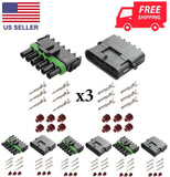 Weather Pack 6 Pin Sealed Connector Kit 14-16 AWG 3 Complete Kits