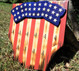 Handmade Wooden American Flag Rustic Key Holder 10 Hooks Size 18 Made in the US