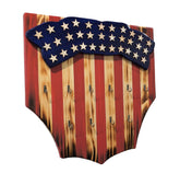 Handmade Wooden American Flag Rustic Key Holder 10 Hooks Size 18 Made in the US