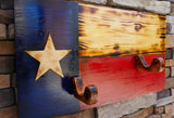 Wooden Rustic Texas State Flag with Gun Rack Handmade 36” x 19.5” Made in the US