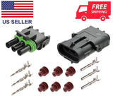 NOVOPARTS Weather Pack 3 Pin Sealed Connector Kit 14-16 AWG 1 Complete Kit