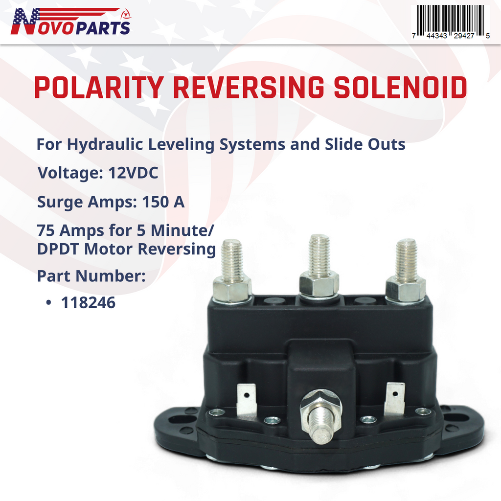 118246 Replacement Polarity Reversing Solenoid for Hydraulic Leveling Systems and Slide Outs