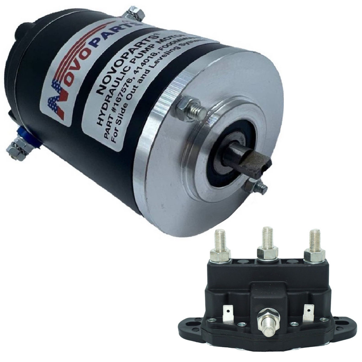 Hydraulic Pump Motor 167576 Compatible with 414018 & #F000MM0809 045-167567 and Polarity Reversing Solenoid Part Number 118246