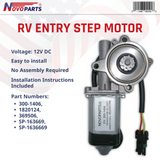 RV Entry Step Motor 1820124 369506 301695 300-1406 Compatible with Lippert Kwikee US SELLER ONE YEAR WARRANTY FREE REPLACEMENT FAST AND FREE SHIPPING