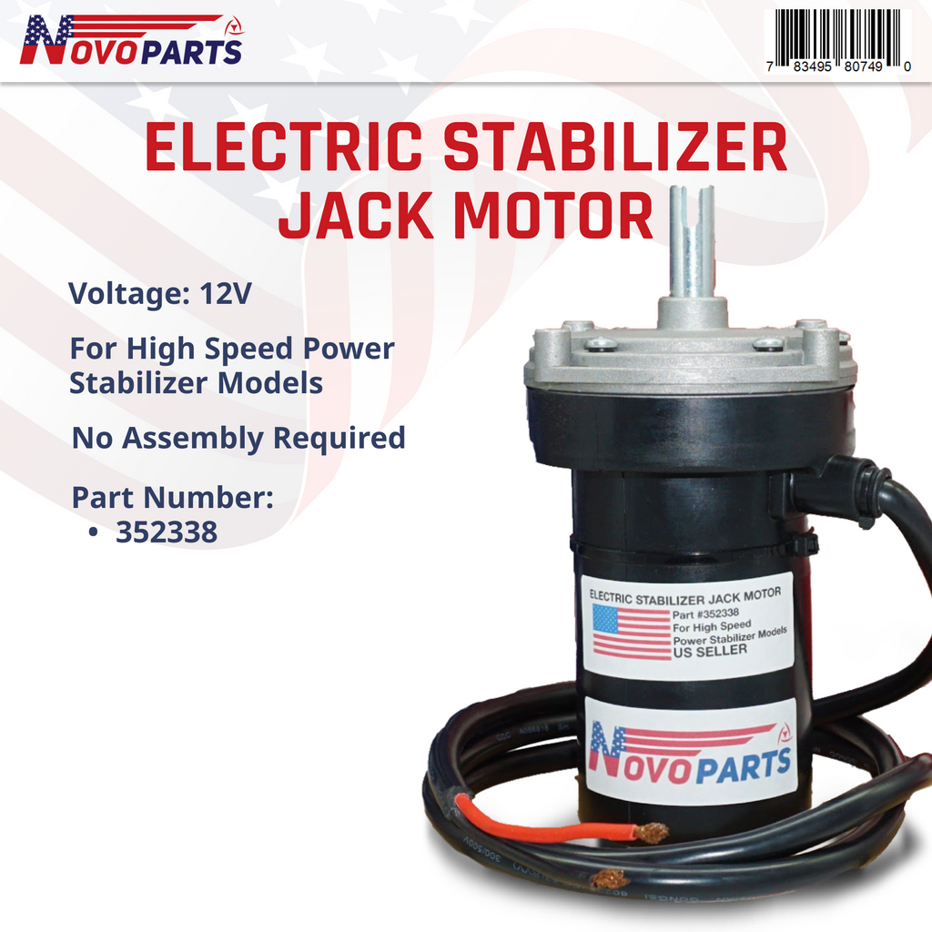 RV Electric Rear Stabilizer Jack Motor 352338 US SELLER ONE YEAR WARRANTY FREE REPLACEMENT FAST AND FREE SHIPPING