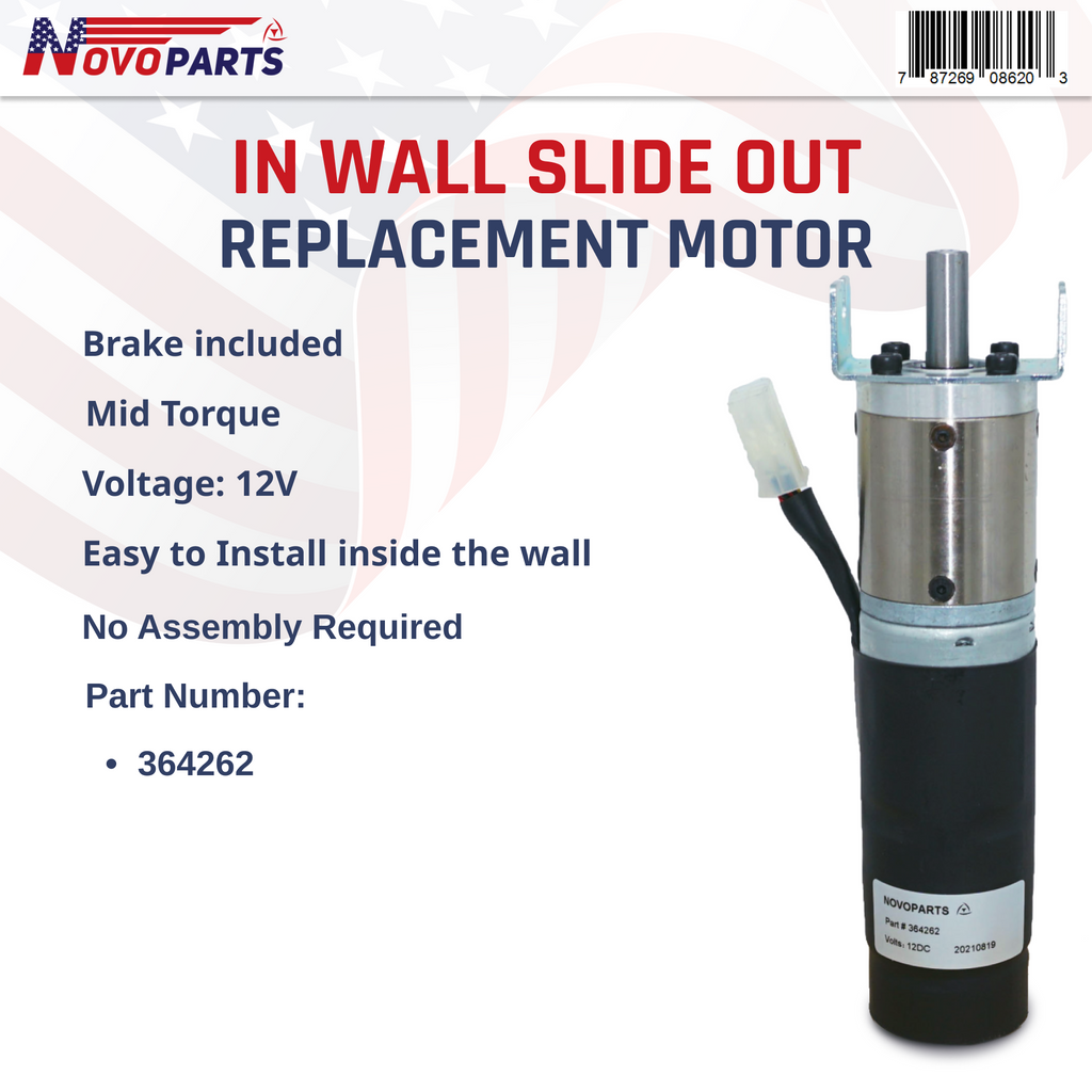 In Wall Slide Out Motor 364262 with Brake 42mm Mid Torque US SELLER ONE YEAR WARRANTY FREE REPLACEMENT FAST AND FREE SHIPPING