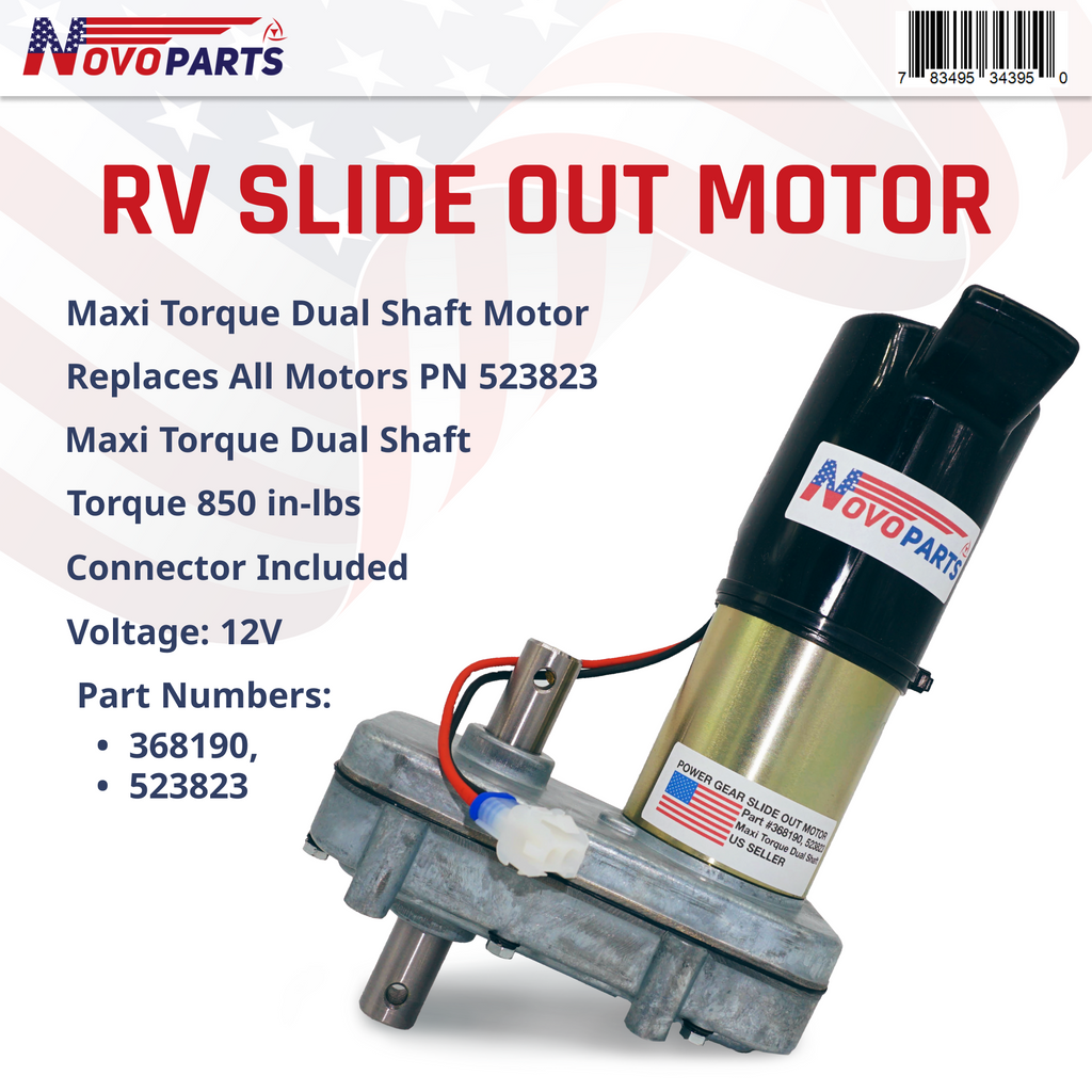 368190 523823 RV Slide Out Motor Replacement for Slide Out Motor 523823 Double Shaft 12V US SELLER ONE YEAR WARRANTY FREE REPLACEMENT FAST AND FREE SHIPPING