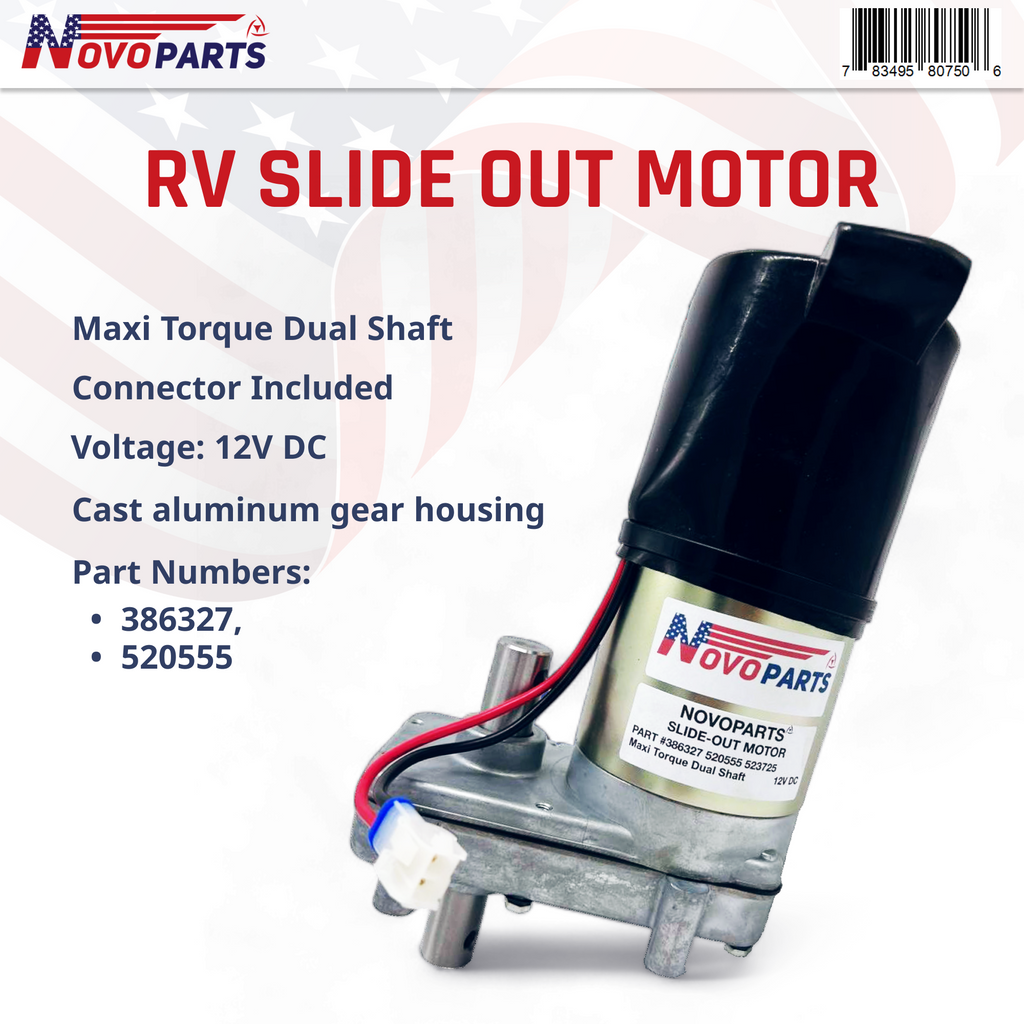 386327 520555 523725 RV Slide Out Motor Replacement for Power Gear Slide Out Motor 386327 520555 523725 Maxi Torque Dual Shaft US SELLER ONE YEAR WARRANTY FREE REPLACEMENT FAST AND FREE SHIPPING