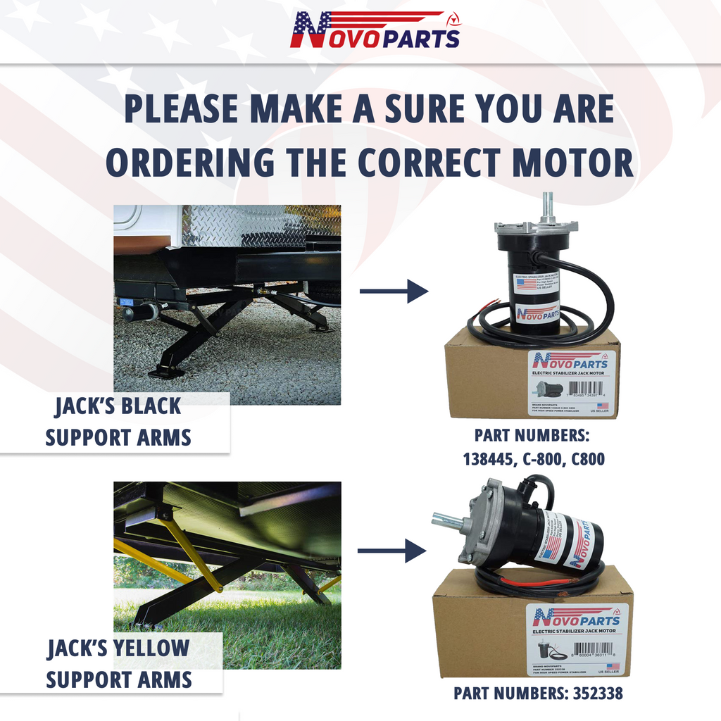 138445 C-800 RV Electric Stabilizer Jack Motor US SELLER ONE YEAR WARRANTY FREE REPLACEMENT FAST AND FREE SHIPPING