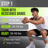Fabric Resistance Bands for Working Out Women - Set of 3 with Massage Roller Ball & Waterproof Gym Bag - Anti-Slip Glute, Hip & Leg Workout Bands (Black, Gray, Light Gray)