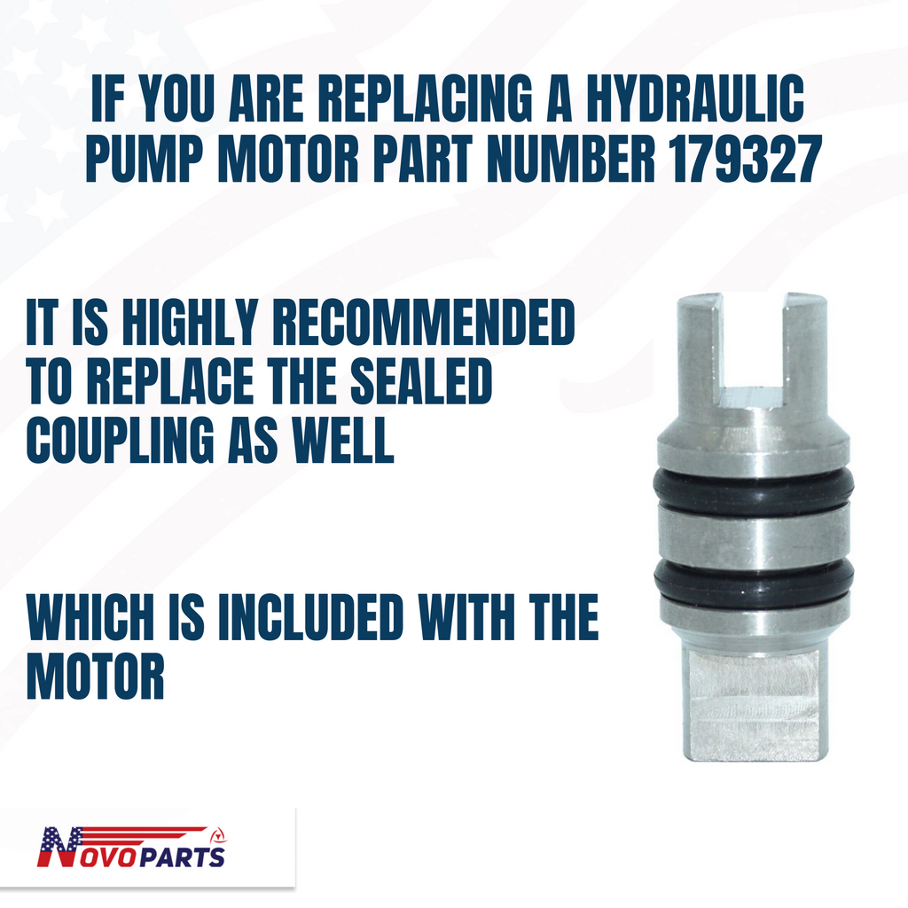 HYDRAULIC POWER LEVELING SYSTEM KIT FOR RV – Pump Motor with Manual Drive (179327, 414850, 045-179327) | Includes Sealed Collar Coupling 286722 and Hydraulic Solenoid 161394, 684-1211-212