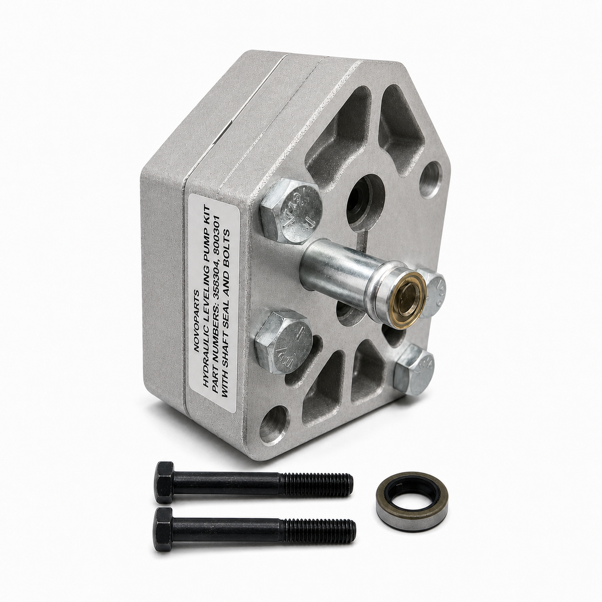 Hydraulic Leveling Pump Service Kit with Shaft Seal and Bolts, Compatible with Part 800301, 359304 High-Strength Replacement for RV Jacks and Leveling Systems