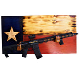 Wooden Rustic Texas State Flag with Gun Rack Handmade 36” x 19.5” Made in the US