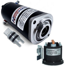 Load image into Gallery viewer, 179327 Hydraulic Power Leveling System Unit Pump Motor for RV 414850, 045-179327 with MANUAL DRIVE and SEALED COLLAR COUPLING