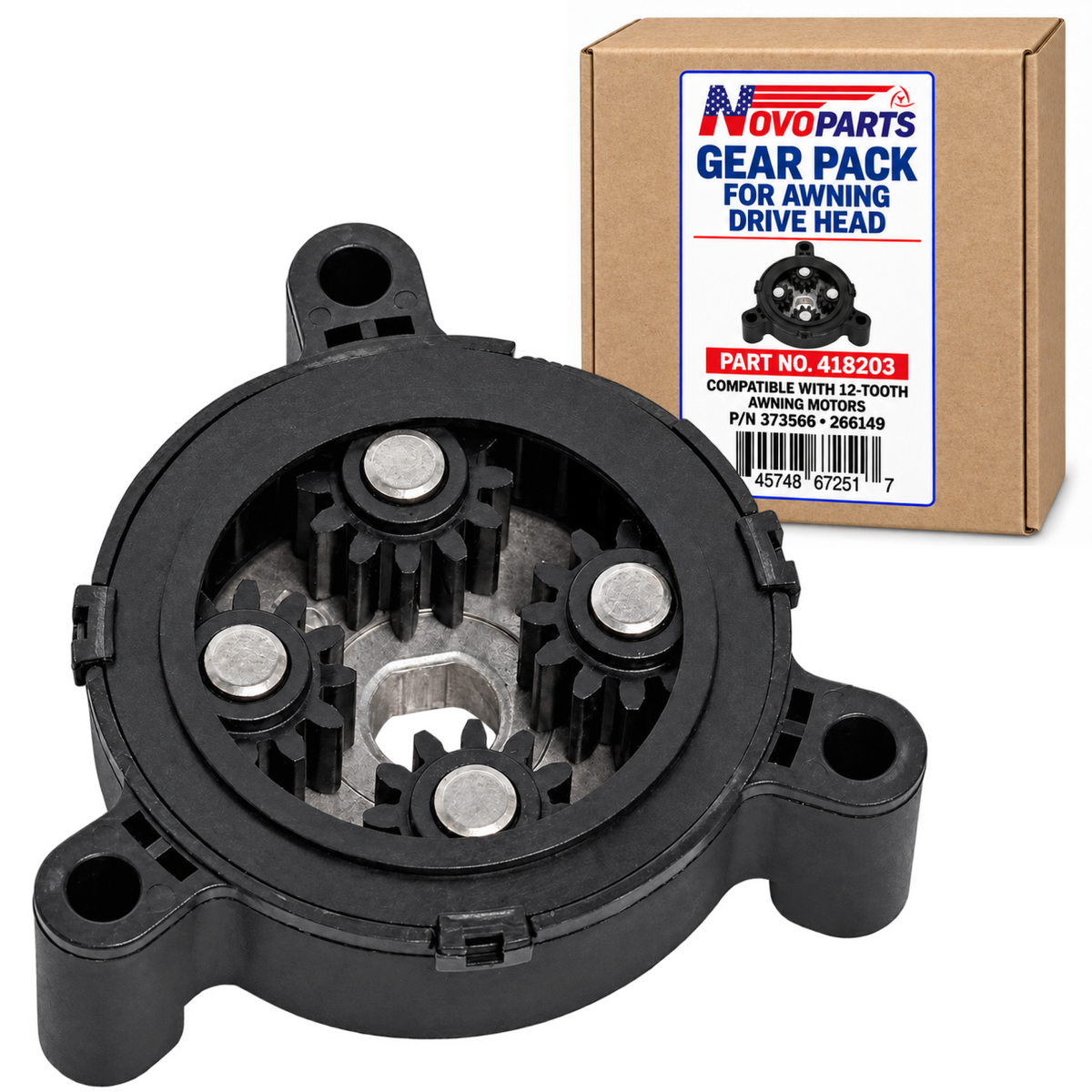 Replacement Gear Pack 418203 for Awning Drive Head, Compatible with 12 Tooth Motors 373566 and 266149