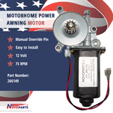 RV Power Awning Replacement Motor Part Number 266149 Compatible with Solera US SELLER ONE YEAR WARRANTY FREE REPLACEMENT FAST AND FREE SHIPPING
